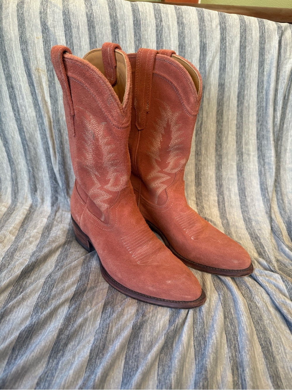 Tecovas Coral Suede the Josie Heeled Cowboy Boots
